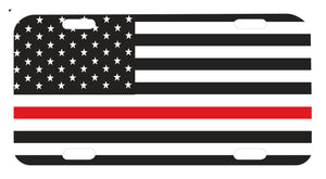 Red Line Fire Fighter American Flag Tag Graphic for Truck SUV Car