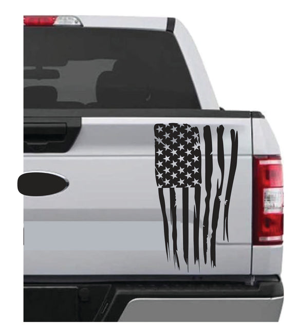 Tailgate American Tethered Flag Vinyl Decal Car Truck Window Graphics Stickers