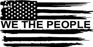 We the People Tethered American Flag Vinyl Decal Car Truck Window Graphics Sticker