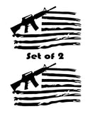 AR Tethered Flag Set of 2 Vinyl Decal Car Truck Window Graphics Sticker