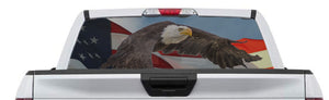 Eagle American Flag Rear Window Perf Decal Graphic for Truck SUV