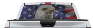 Eagle American Flag Rear Window Perf Decal Graphic for Truck SUV