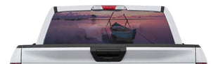 Lake with Boat Rear Window Perf Decal Graphic for Truck SUV