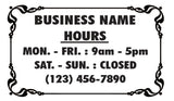 Store Hours Sticker Decal  Sign Business Home Window Door Wall Vinyl Decal