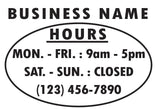 Store Hours Sticker Decal  Sign Business Home Window Door Wall Vinyl Decal