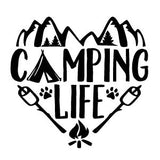 Camping Life Fire Vinyl Decal Car Truck Window Graphics Sticker