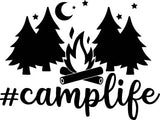 Camp Life Vinyl Decal Car Truck Window Graphics Sticker