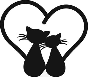 Cats Heart Vinyl Decal Car Truck Window Graphics Stickers