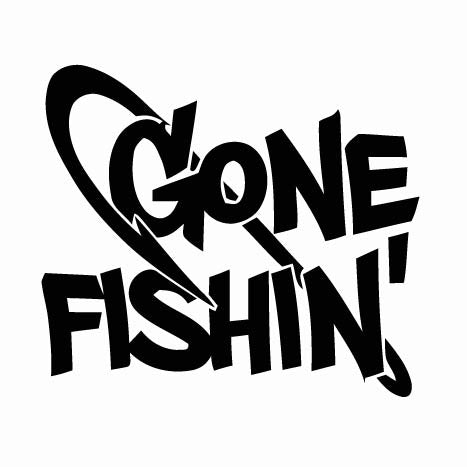 Gone Fishing Vinyl Decal Car Truck Window Graphics Sticker