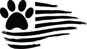 Paw Tethered Flag Vinyl Decal Car Truck Window Graphics Sticker