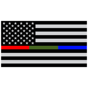 Blue Red Green Line Police Firefighter Military Vinyl Decal Window Sticker